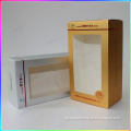 Metallic matt gold or matte silver paper packaging box with PET window